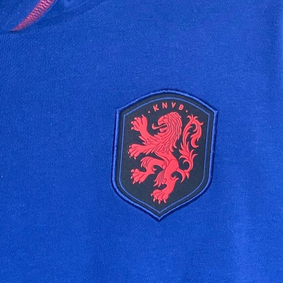 Nike Hoodie KNVB Netherlands Sweatshirt Large Blue Soccer Football Terry - Picture 6 of 6